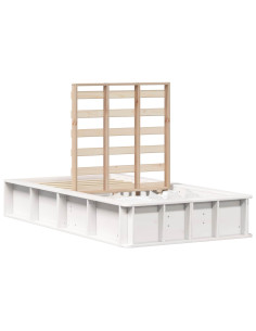 Struttura del letto Bianco 75 x 190 cm Pino massello 2