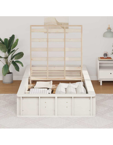 Struttura del letto Bianco 75 x 190 cm Pino massello