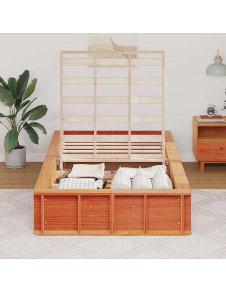Struttura del letto Marrone cerato 75 x 190 cm Pino massello