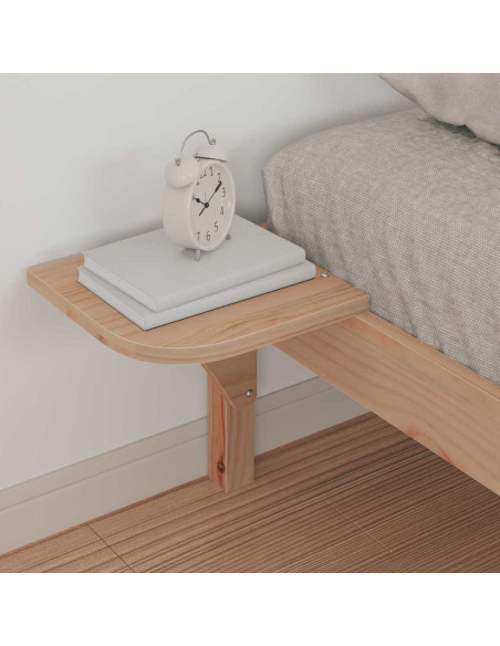 Letto con Tavolini Laterali Naturale 80 x 210 cm Pino massello