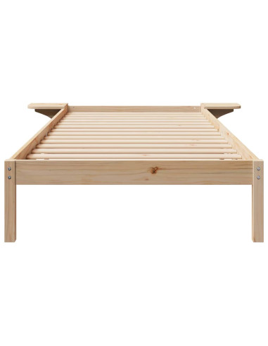 Letto con Tavolini Laterali Naturale 80 x 210 cm Pino massello