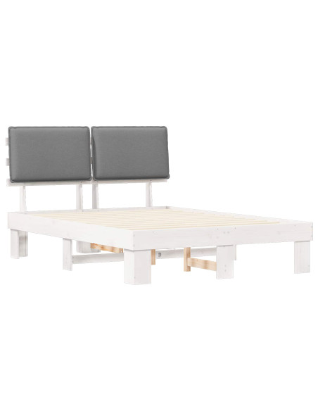 Letto con Testiera Rivestita Grigio chiaro 150 x 200 cm