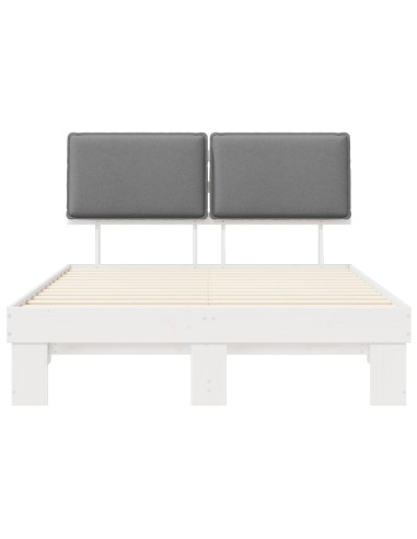 Letto con Testiera Rivestita Grigio chiaro 150 x 200 cm