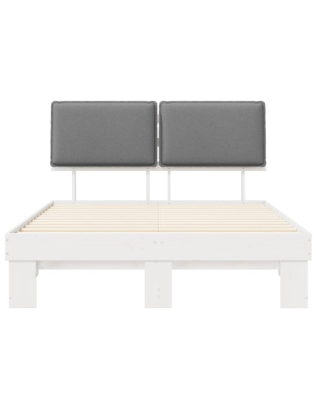 Letto con Testiera Rivestita Grigio chiaro 150 x 200 cm