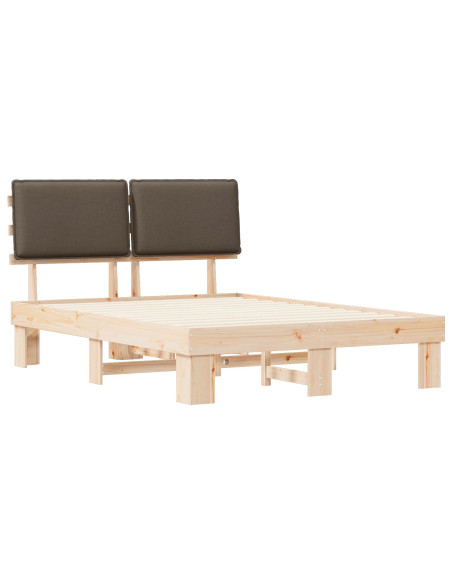 Letto con Testiera Rivestita Talpa 140 x 200 cm Pino massello