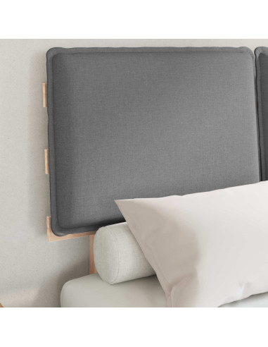 Letto con Testiera Rivestita Grigio chiaro 120 x 200 cm