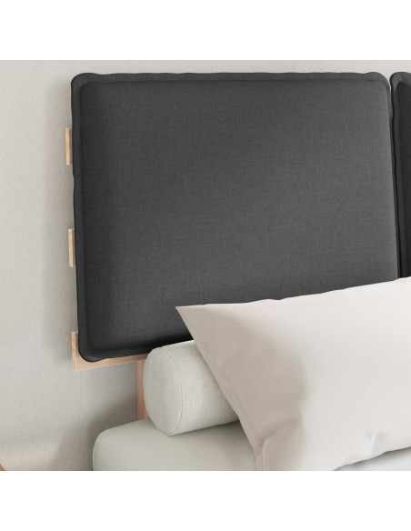 Letto con Testiera Rivestita Grigio scuro 120 x 200 cm