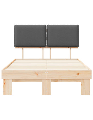 Letto con Testiera Rivestita Grigio scuro 120 x 200 cm