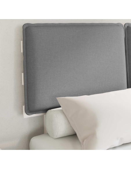 Letto con Testiera Rivestita Grigio chiaro 120 x 200 cm