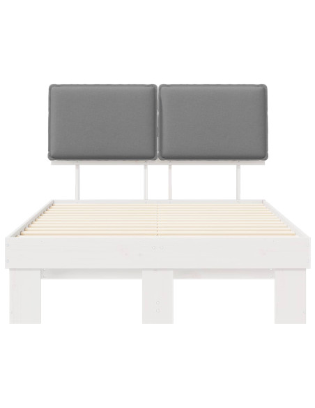 Letto con Testiera Rivestita Grigio chiaro 120 x 200 cm
