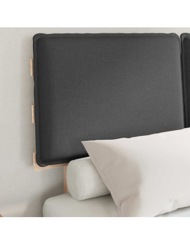 Letto con Testiera Rivestita Grigio scuro 120 x 190 cm