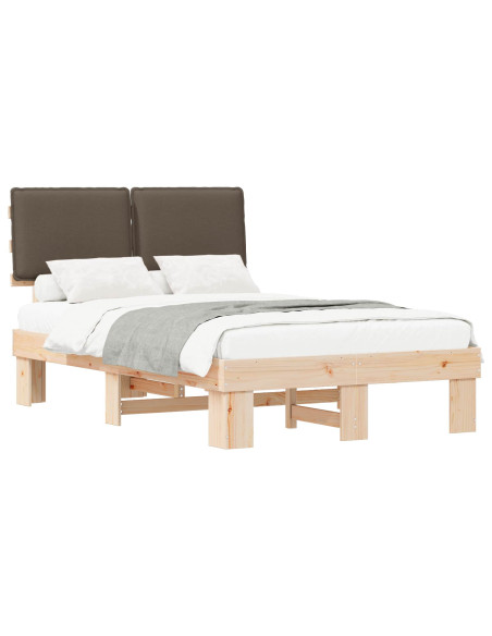 Letto con Testiera Rivestita Talpa 120 x 190 cm Pino massello