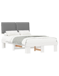 Letto con Testiera Rivestita Grigio chiaro 120 x 190 cm 2