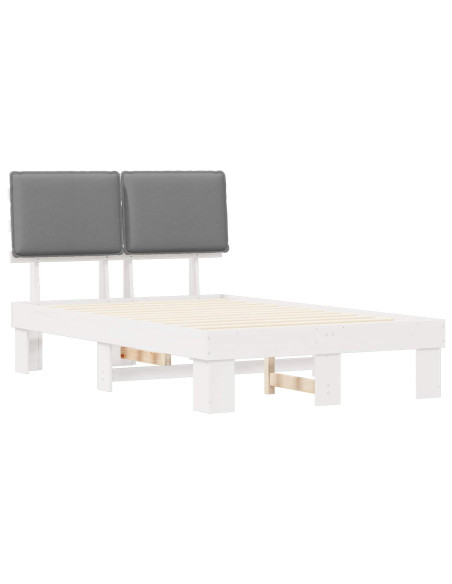 Letto con Testiera Rivestita Grigio chiaro 120 x 190 cm