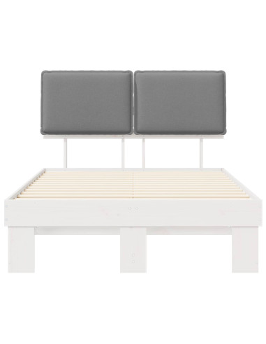 Letto con Testiera Rivestita Grigio chiaro 120 x 190 cm