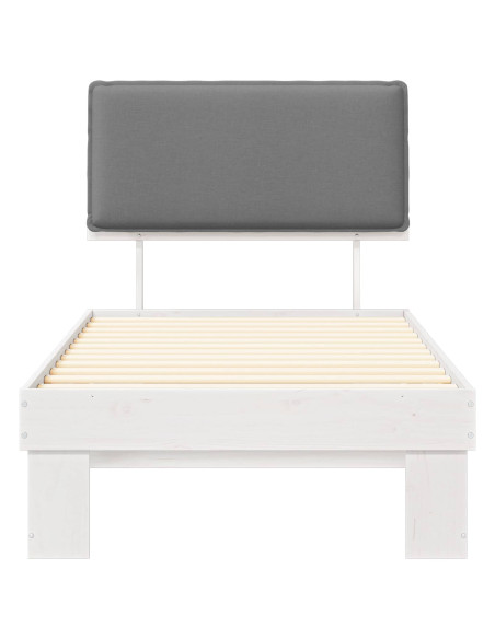 Letto con Testiera Rivestita Grigio chiaro 90 x 200 cm