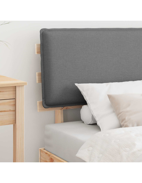 Letto con Testiera Rivestita Grigio chiaro 90 x 190 cm