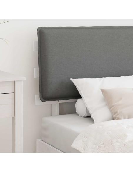 Letto con Testiera Rivestita Grigio chiaro 90 x 190 cm
