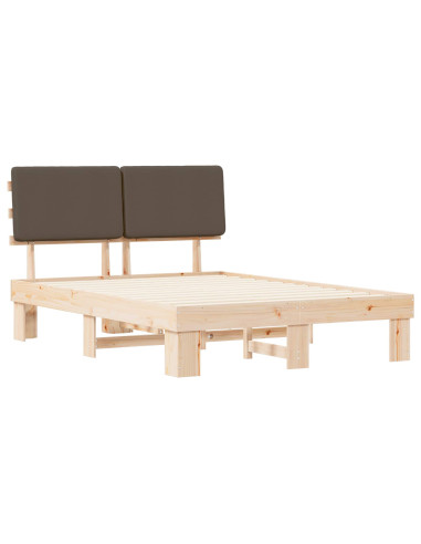 Letto con Testiera Rivestita Talpa 150 x 200 cm Pino massello