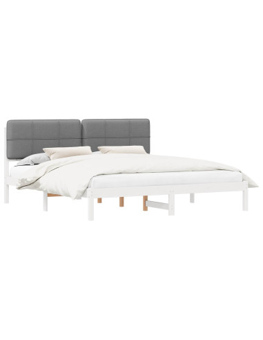 Letto con Testiera Rivestita Grigio scuro 120 x 200 cm