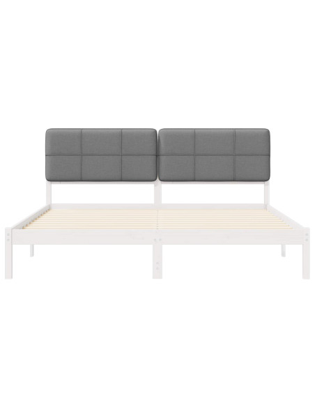 Letto con Testiera Rivestita Grigio scuro 120 x 200 cm