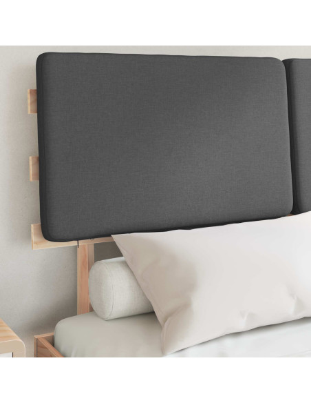 Letto con Testiera Rivestita Grigio scuro 140 x 190 cm