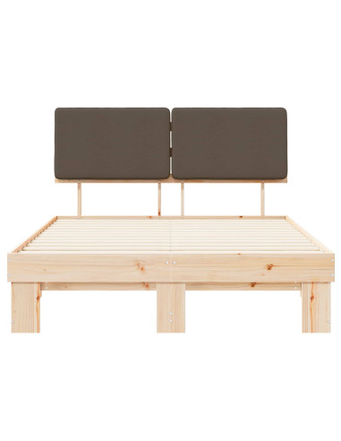 Letto con Testiera Rivestita Talpa 140 x 190 cm Pino massello