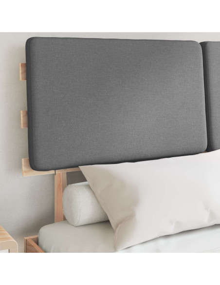 Letto con Testiera Rivestita Grigio chiaro 135 x 190 cm