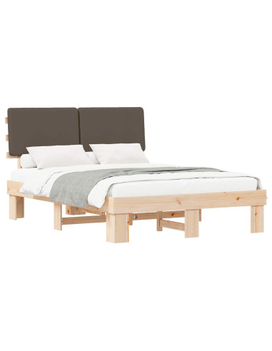 Letto con Testiera Rivestita Talpa 120 x 190 cm Pino massello