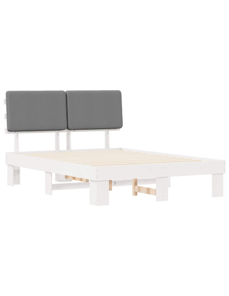 Letto con Testiera Rivestita Grigio chiaro 120 x 190 cm