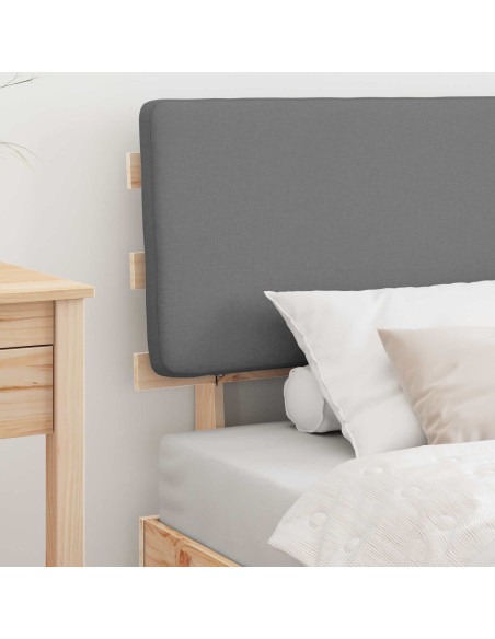 Letto con Testiera Rivestita Grigio chiaro 75 x 190 cm