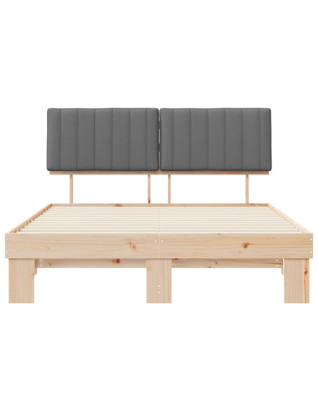 Letto con Testiera Rivestita Grigio chiaro 160 x 200 cm