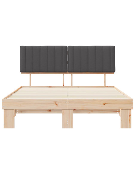 Letto con Testiera Rivestita Grigio scuro 160 x 200 cm