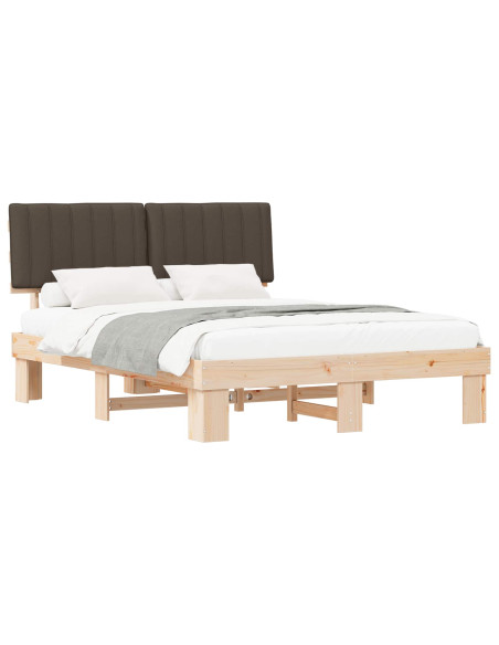 Letto con Testiera Rivestita Talpa 160 x 200 cm Pino massello