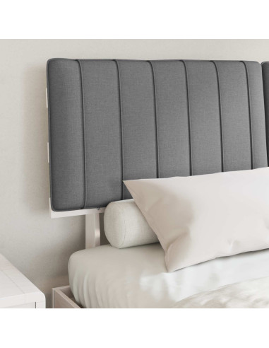 Letto con Testiera Rivestita Grigio chiaro 160 x 200 cm