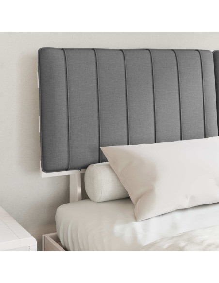 Letto con Testiera Rivestita Grigio chiaro 160 x 200 cm