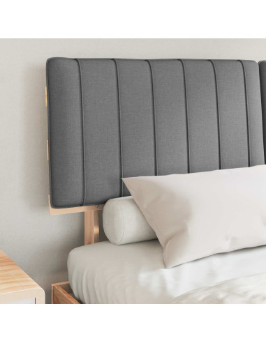 Letto con Testiera Rivestita Grigio chiaro 150 x 200 cm