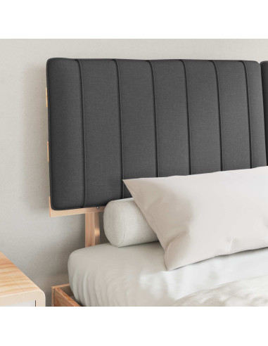 Letto con Testiera Rivestita Grigio scuro 150 x 200 cm
