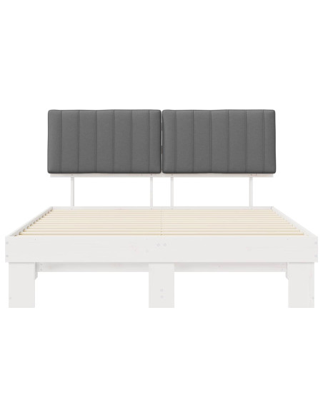 Letto con Testiera Rivestita Grigio chiaro 150 x 200 cm