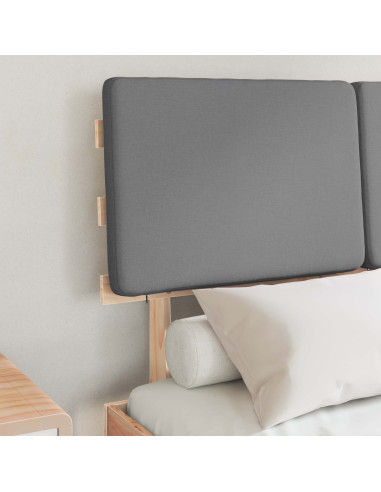 Letto con Testiera Rivestita Grigio chiaro 120 x 200 cm