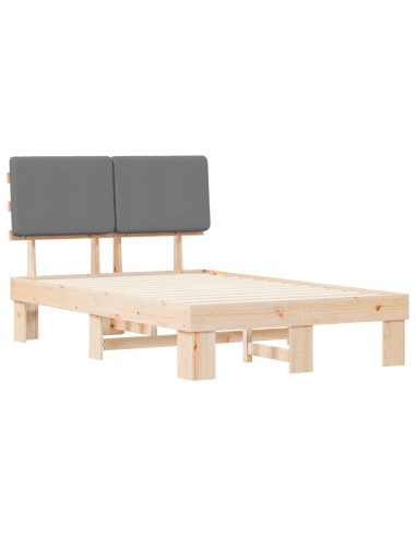 Letto con Testiera Rivestita Grigio chiaro 120 x 200 cm