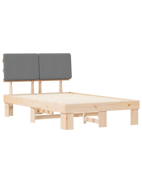 Letto con Testiera Rivestita Grigio chiaro 120 x 200 cm