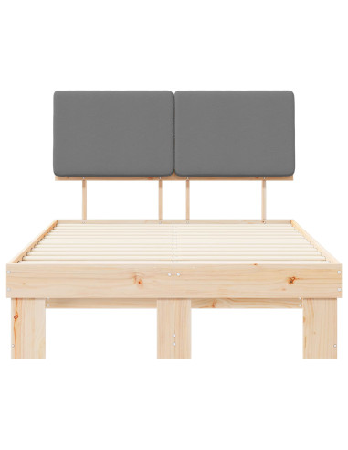 Letto con Testiera Rivestita Grigio chiaro 120 x 200 cm