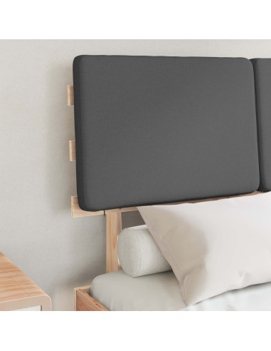 Letto con Testiera Rivestita Grigio scuro 120 x 200 cm