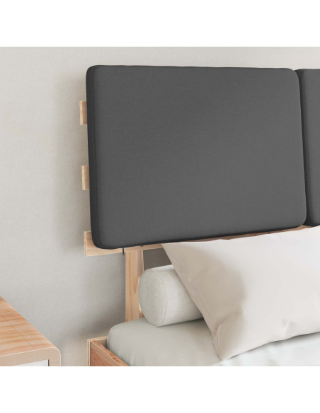 Letto con Testiera Rivestita Grigio scuro 120 x 200 cm