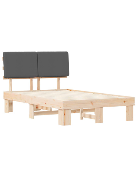 Letto con Testiera Rivestita Grigio scuro 120 x 200 cm
