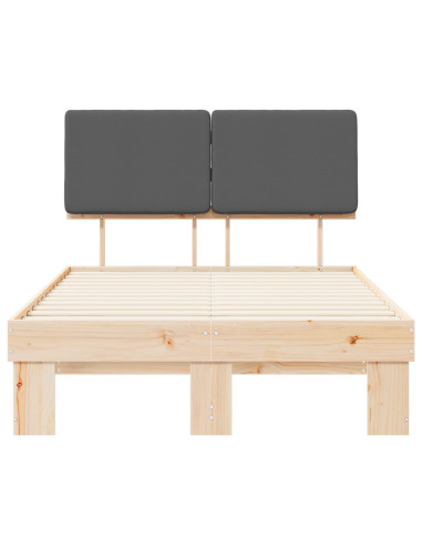 Letto con Testiera Rivestita Grigio scuro 120 x 200 cm
