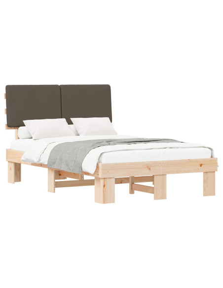 Letto con Testiera Rivestita Talpa 120 x 200 cm Pino massello