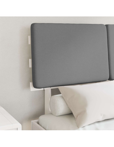 Letto con Testiera Rivestita Grigio chiaro 120 x 200 cm