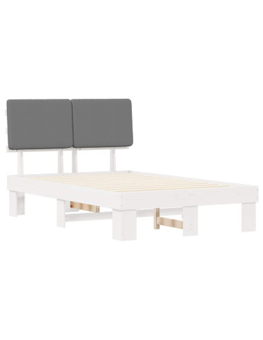 Letto con Testiera Rivestita Grigio chiaro 120 x 200 cm